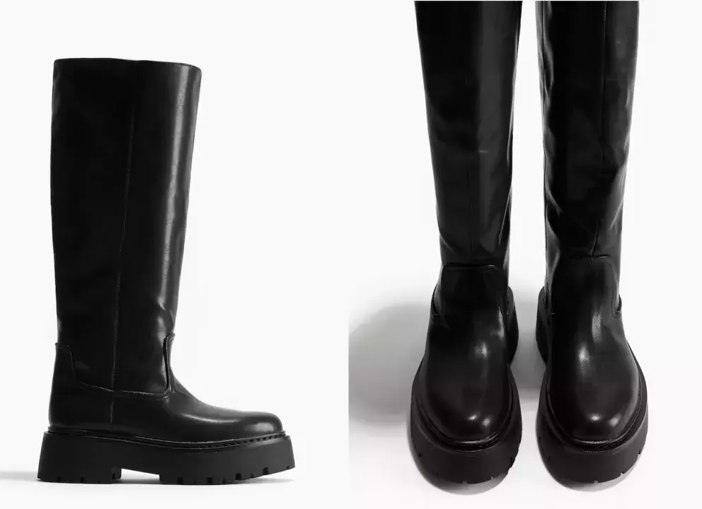 Robustní kozačky po kolena , černá, H&M, 1 699 Kč