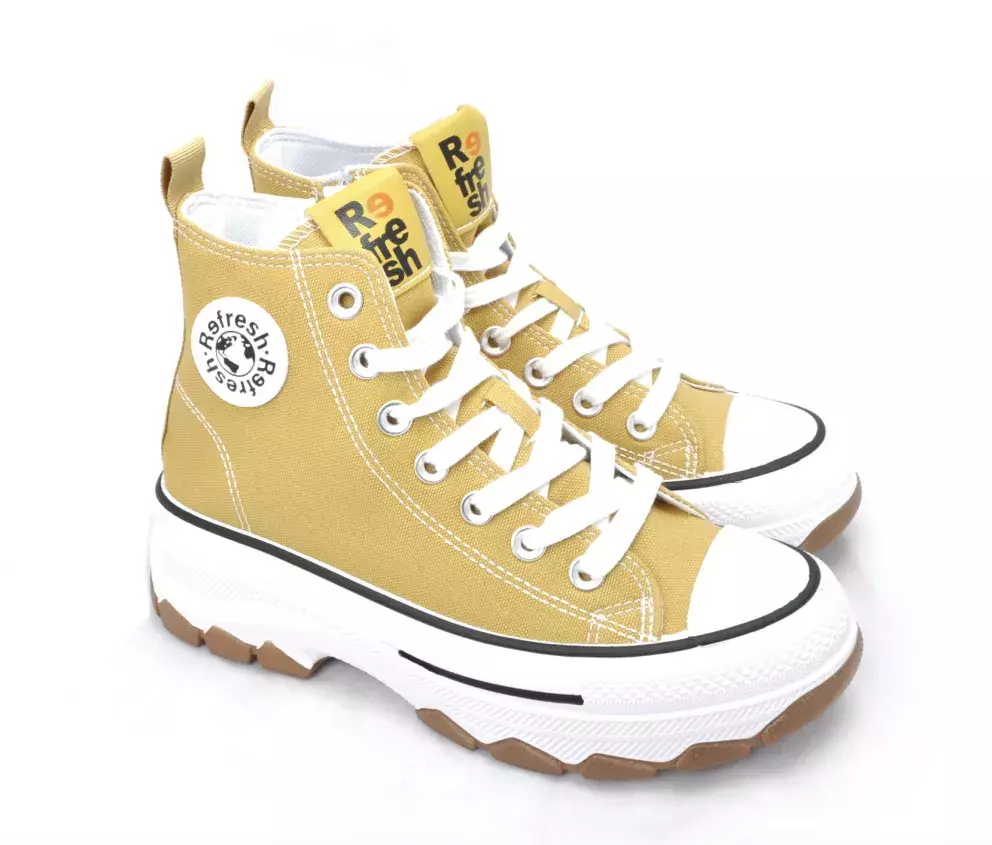 Trendy kotníkové tenisky Xti Refresh, žlutá, obuvzona.cz, 1599 Kč