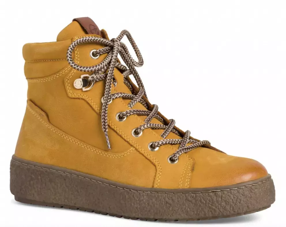 Kotníková obuv na platformě ve výrazné žluté barvě Tamaris, 2694 Kč