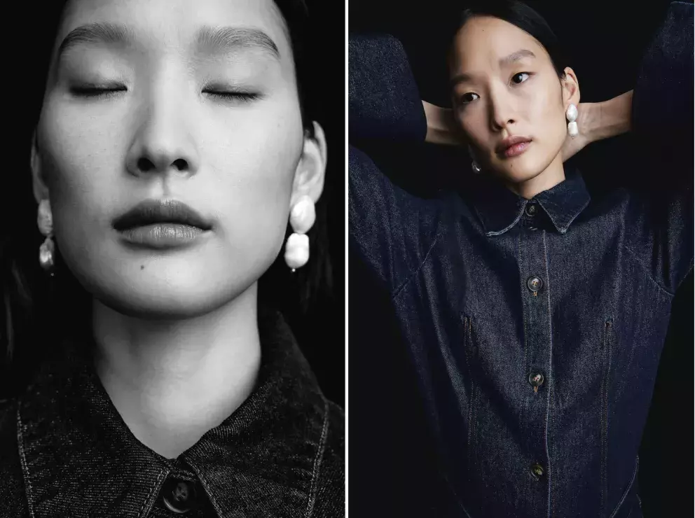 Pozlacené náušnice s perlovým přívěskem, H&M, 1 199 Kč