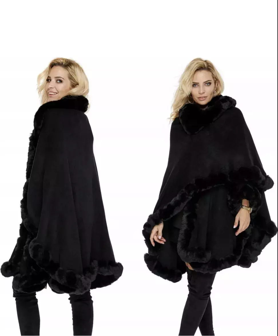 Dámské pončo s kožešinou teplé, premium, různé barvy, fashionweek-moda.cz, 1 999 Kč