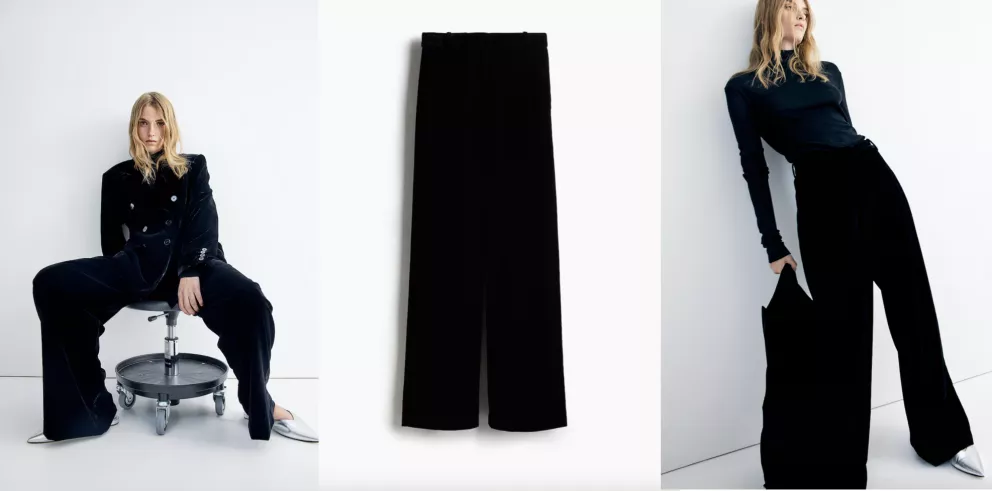 široké sametové kalhoty