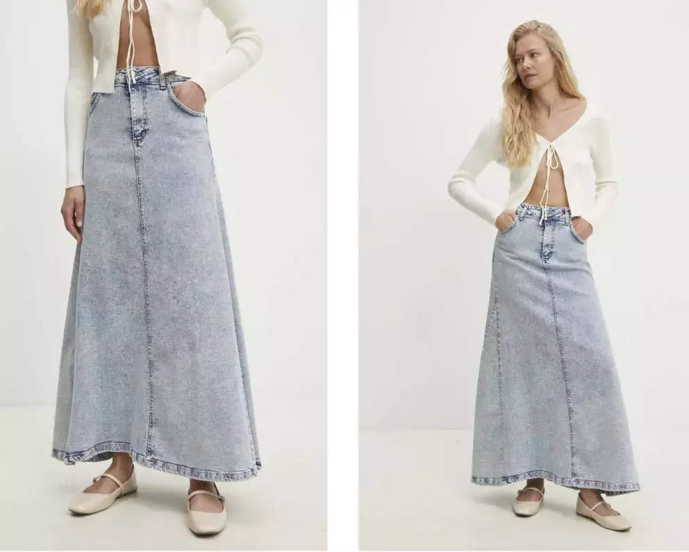 džínová maxi sukně
