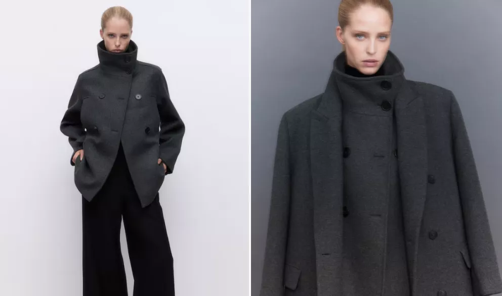 Krátký kabát s vysokým límcem, H&M, 1 459 Kč