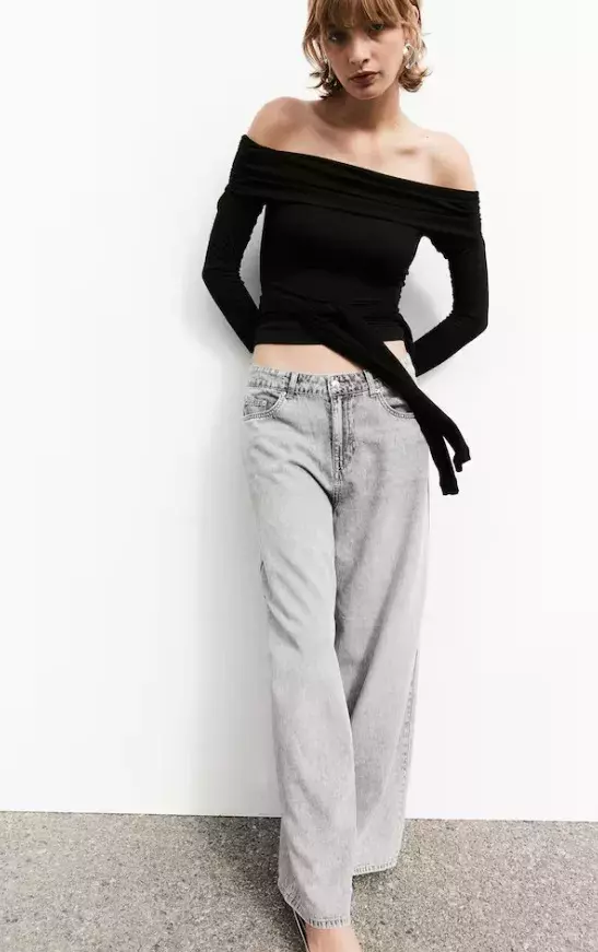 Šedé baggy džíny, H&M, 599 Kč