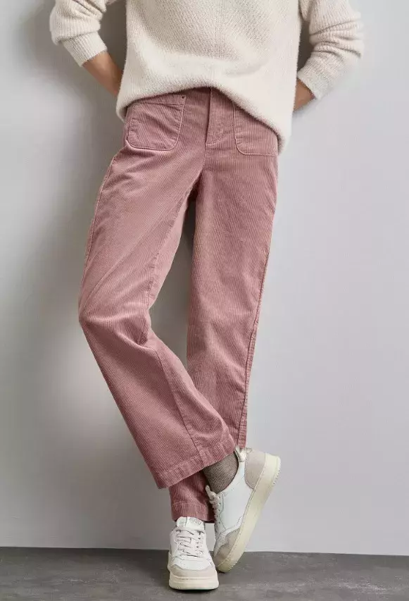Pastelově růžové manšestrové kalhoty, Street One, 2 049 Kč