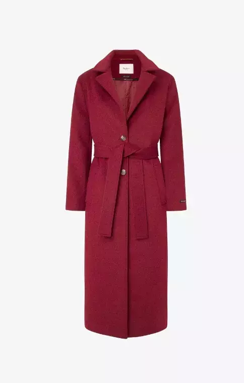 Vínový kabát, Pepe Jeans, 7 000 Kč