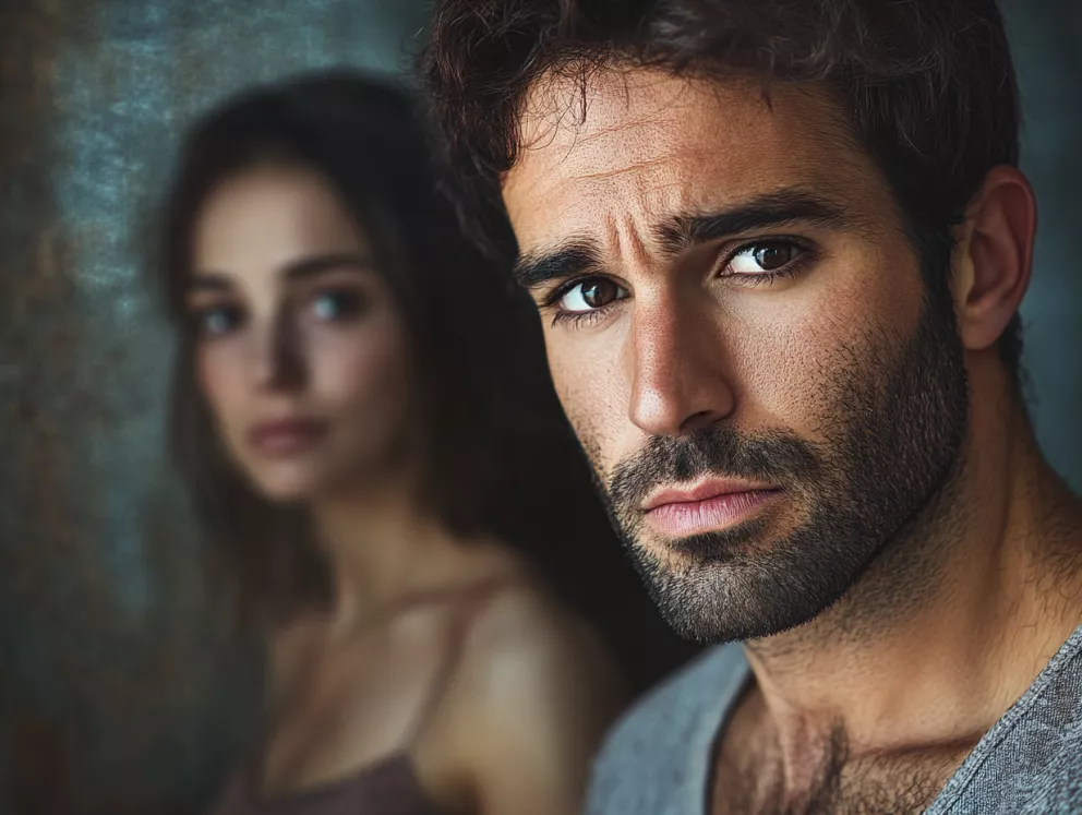 Atraktivní muž, smutná žena