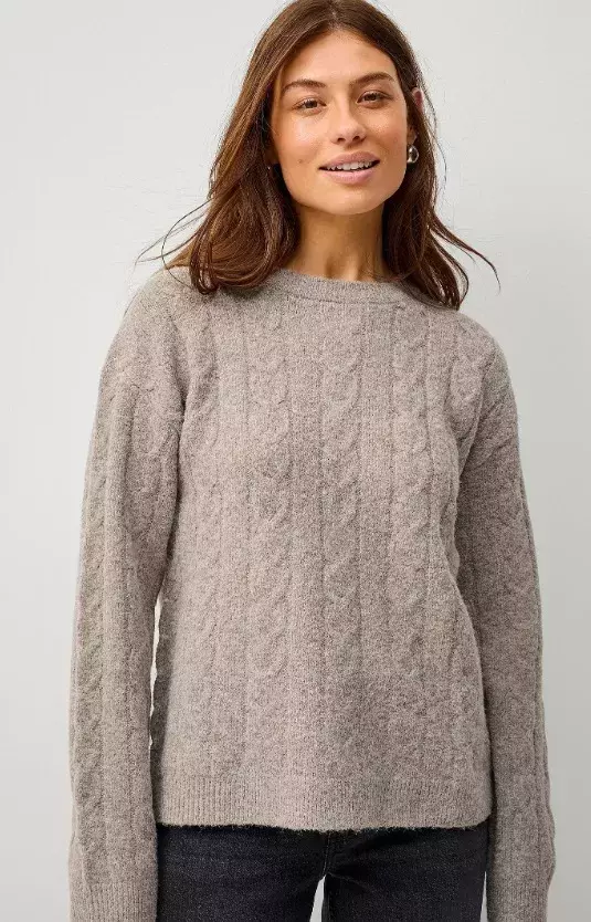 Přírodní copánkový svetr, Ellos Collection, 999 Kč