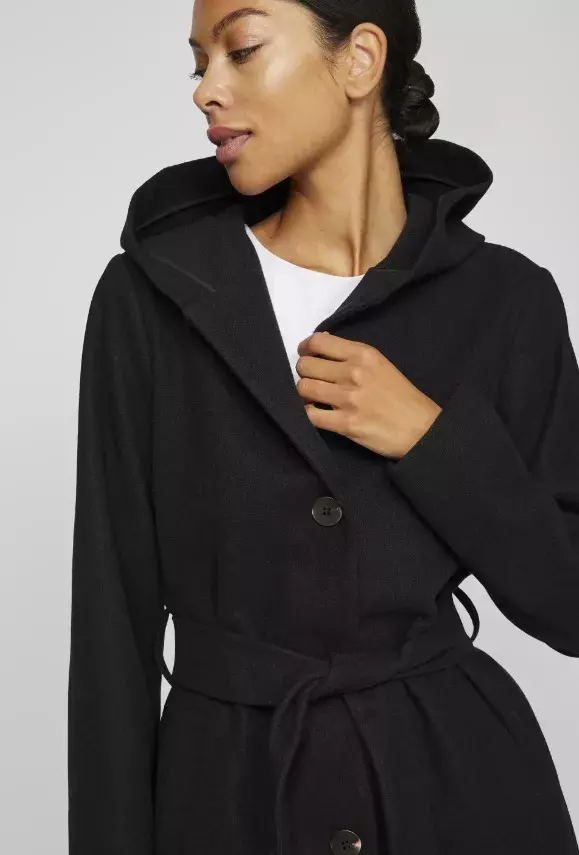 Dámský kabát s kapucí a páskem, VILA, 1 536 Kč