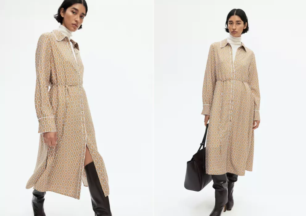 Vzorované šaty s vázacím páskem, H&M, 959 Kč