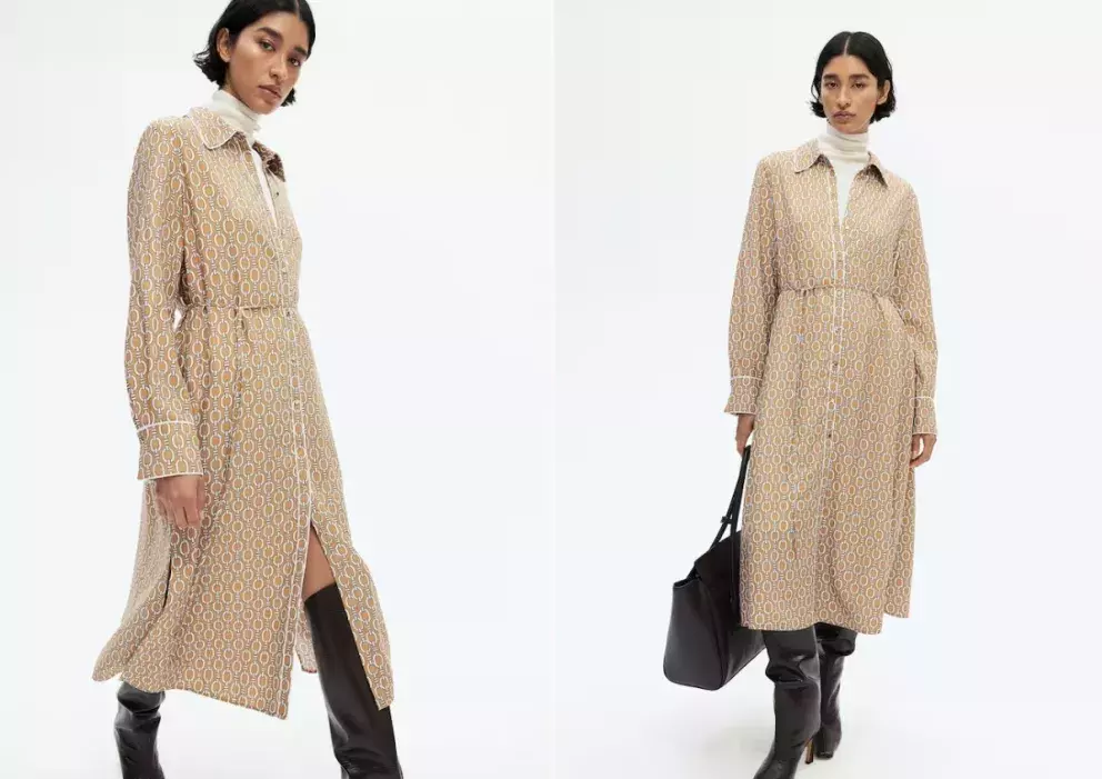 Vzorované šaty s vázacím páskem, H&M, 959 Kč