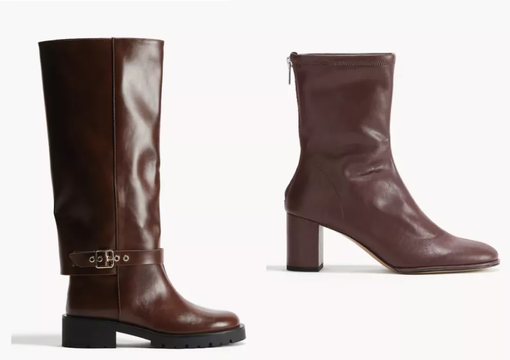 Kozačky po kolena, H&M, 1 899 Kč, Nízké ponožkové kozačky, H&M, 1 069 Kč