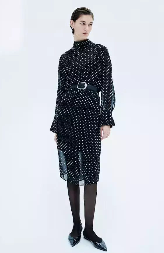 Elegantní šaty s puntíky, H&M, 549 Kč