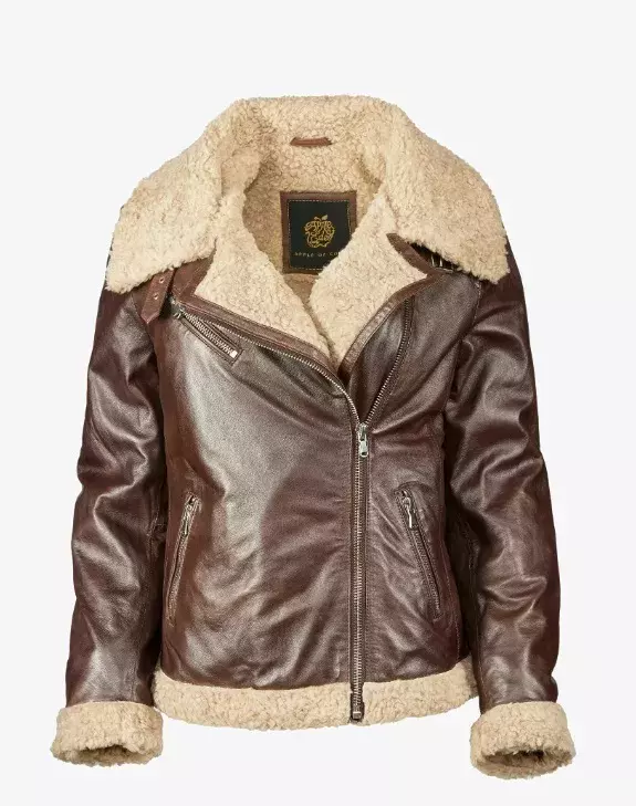 Hnědá kožená bunda, Apple of Eden, 8 275 Kč