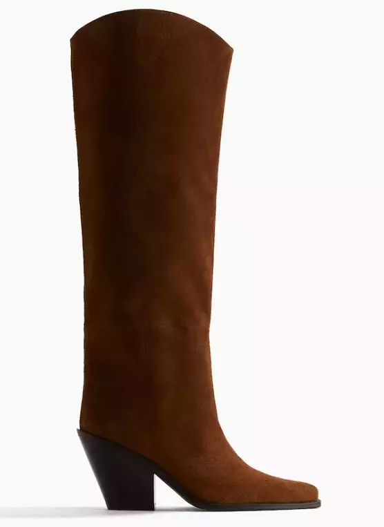 Kožené kozačky ke kolenům, H&M, 2 999 Kč