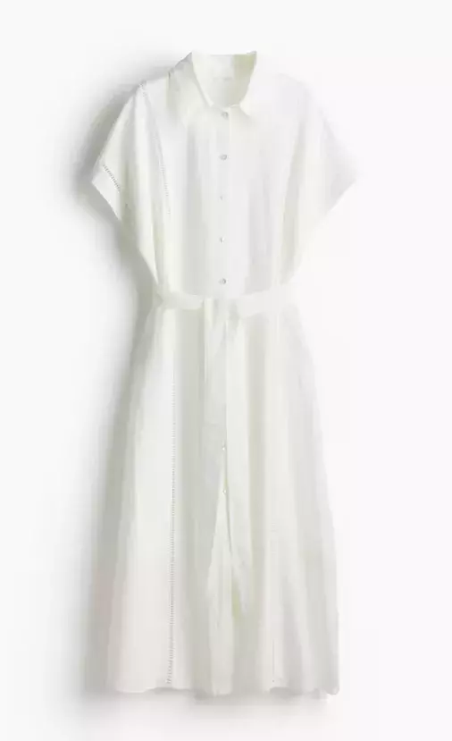 Košilové šaty ze směsi lnu, H&M, 1 459 Kč