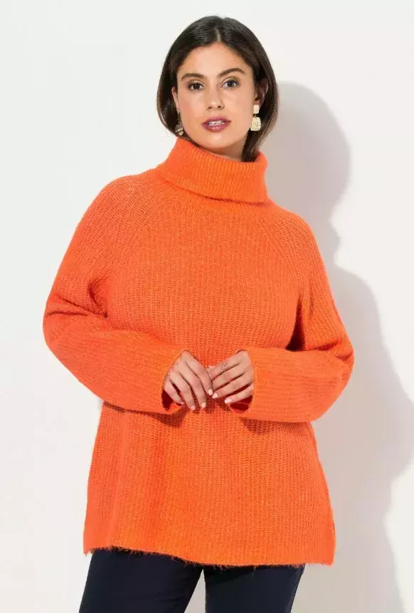 Oranžový svetr s rolákem, Ulla Popken, 1 279 Kč