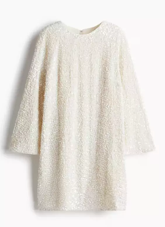 Áčkové šaty s flitry, H&M, 959 Kč