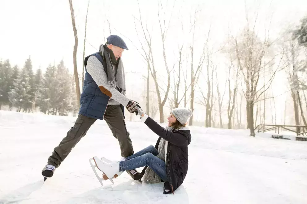 Když budete mít štěstí, zabruslíte si i na zamrzlém rybníku. 