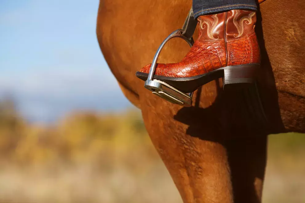 Tvar kovbojských bot byl navržen tak, aby usnadnil jízdu v sedle a dobře držely ve třmenech. 