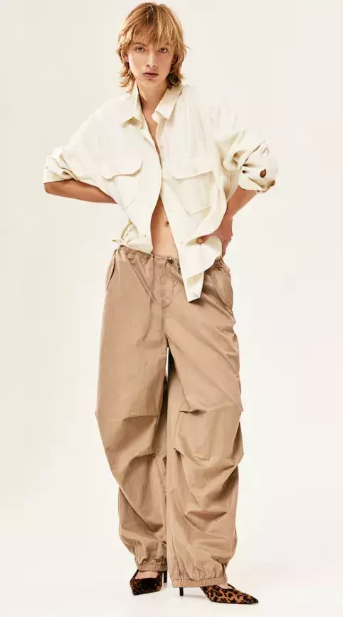 Oversized košile cargo z lněné směsi, H&M, 599 Kč