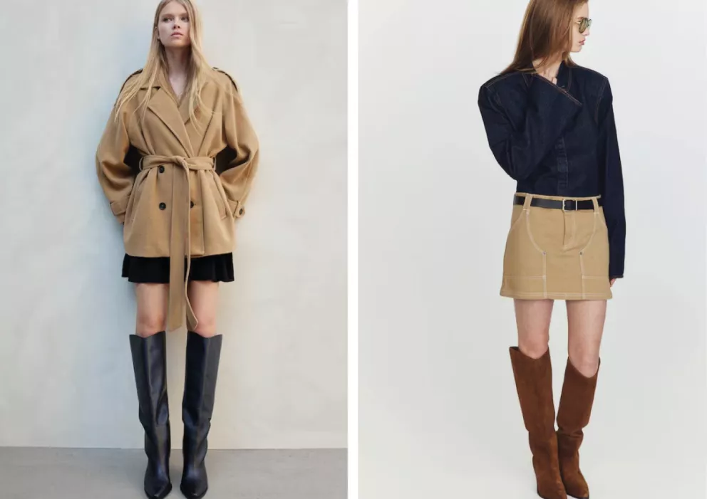 Kožené kovbojské kozačky ke kolenům, H&M, 2 999 Kč