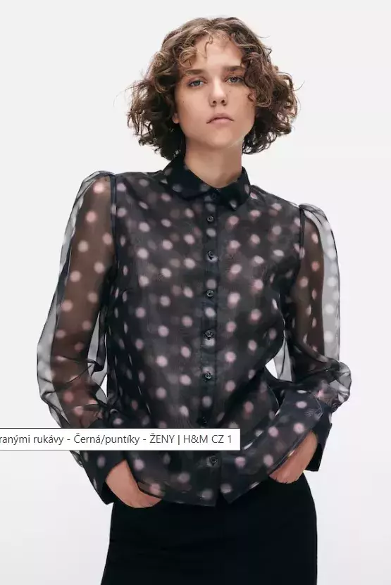 Košile z organzy s nabíranými rukávy, H&M, 1 899 Kč