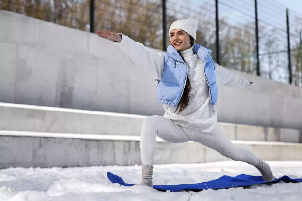Pokud chcete, můžete cvičit i na čerstvém vzduchu, stačí se dobře obléct. 