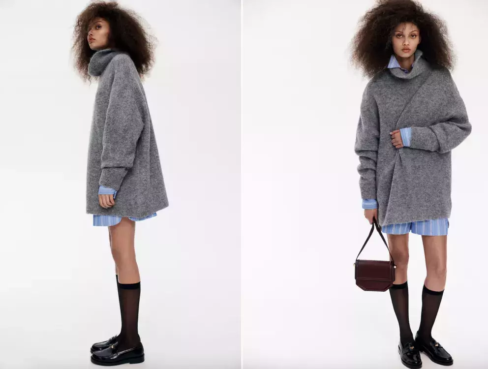 Svetr ze směsi vlny alpaka s vysokým límcem