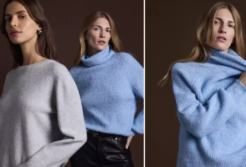 Svetr s rolákem, bledě modrá a bílá, Reserved, 759 CZK