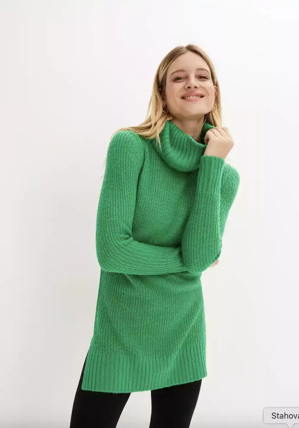 Dlouhý pletený svetr, zelený (různé barvy), Bonprix, 579 Kč