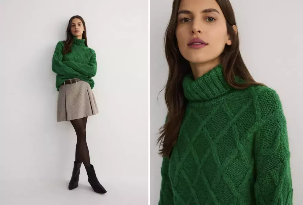 svetr s ozdobným pletením