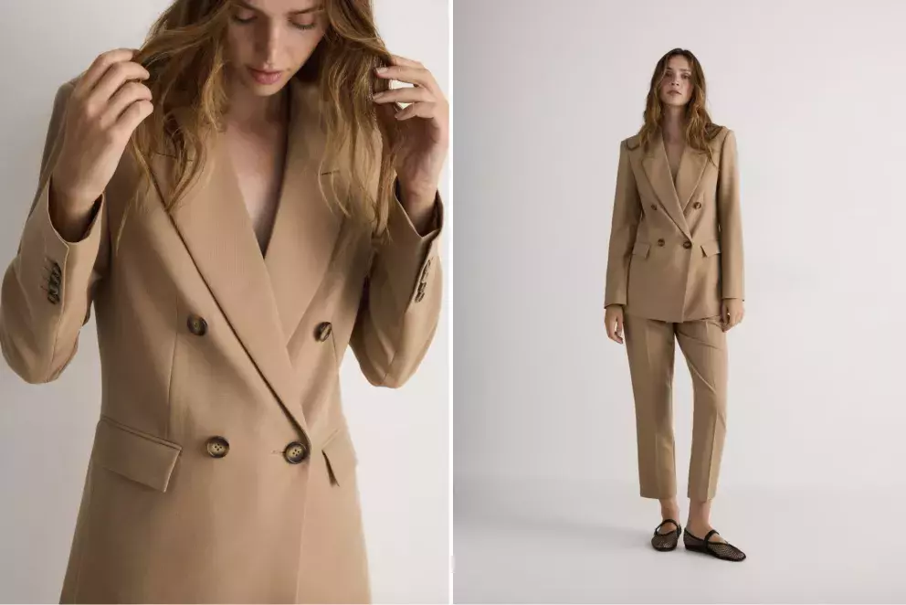 Dvouřadé sako s příměsí viskózy