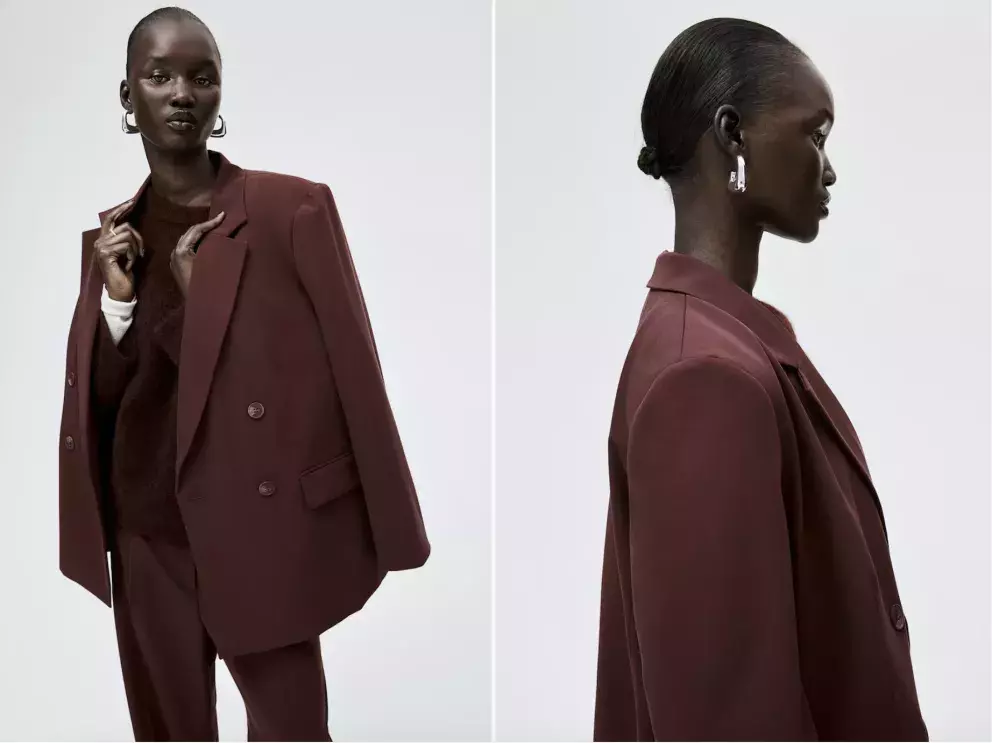 Dvouřadové sako, vínová a další barvy, H&M, 839 Kč