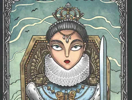 <p>Tarotová karta Královna mečů</p>
