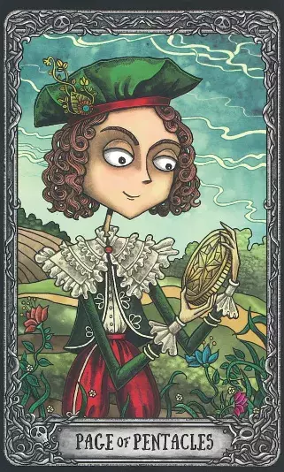 <p>Tarotová karta Páže pentaklů</p>
