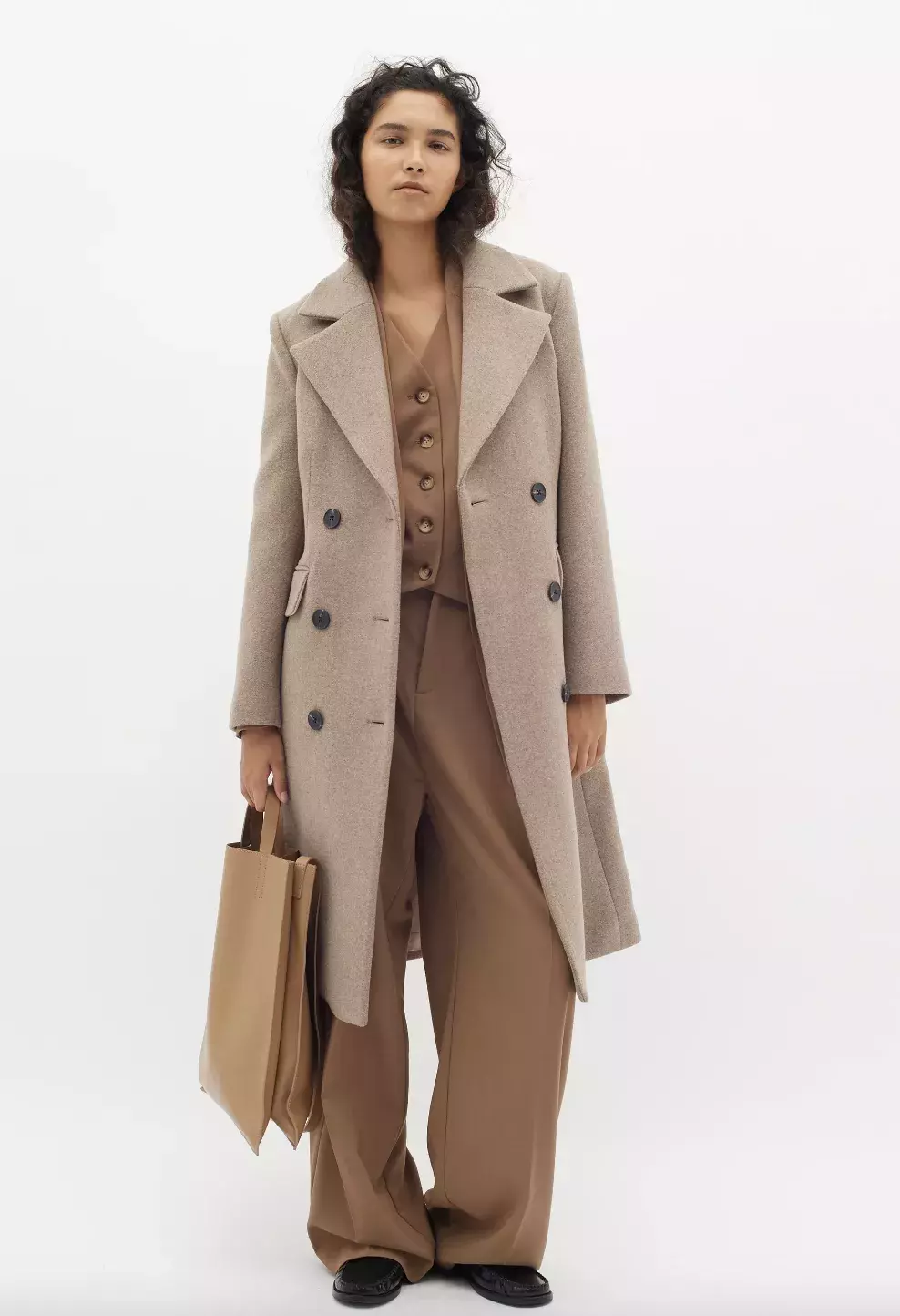 vlněný kabát kávový