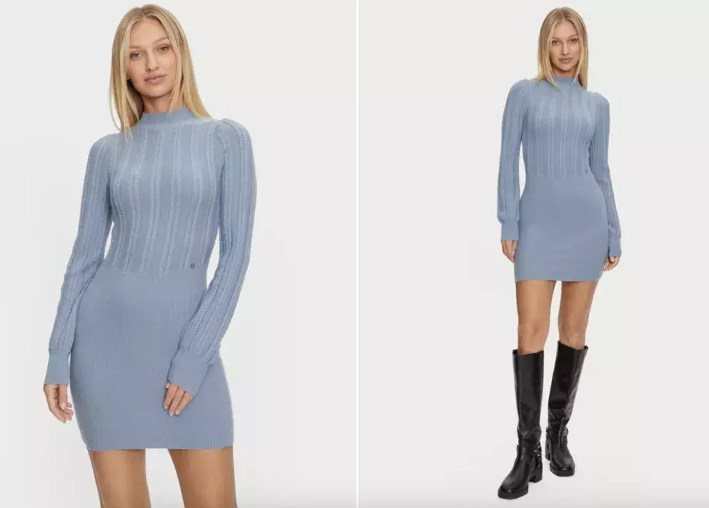 zimní úpletové šaty