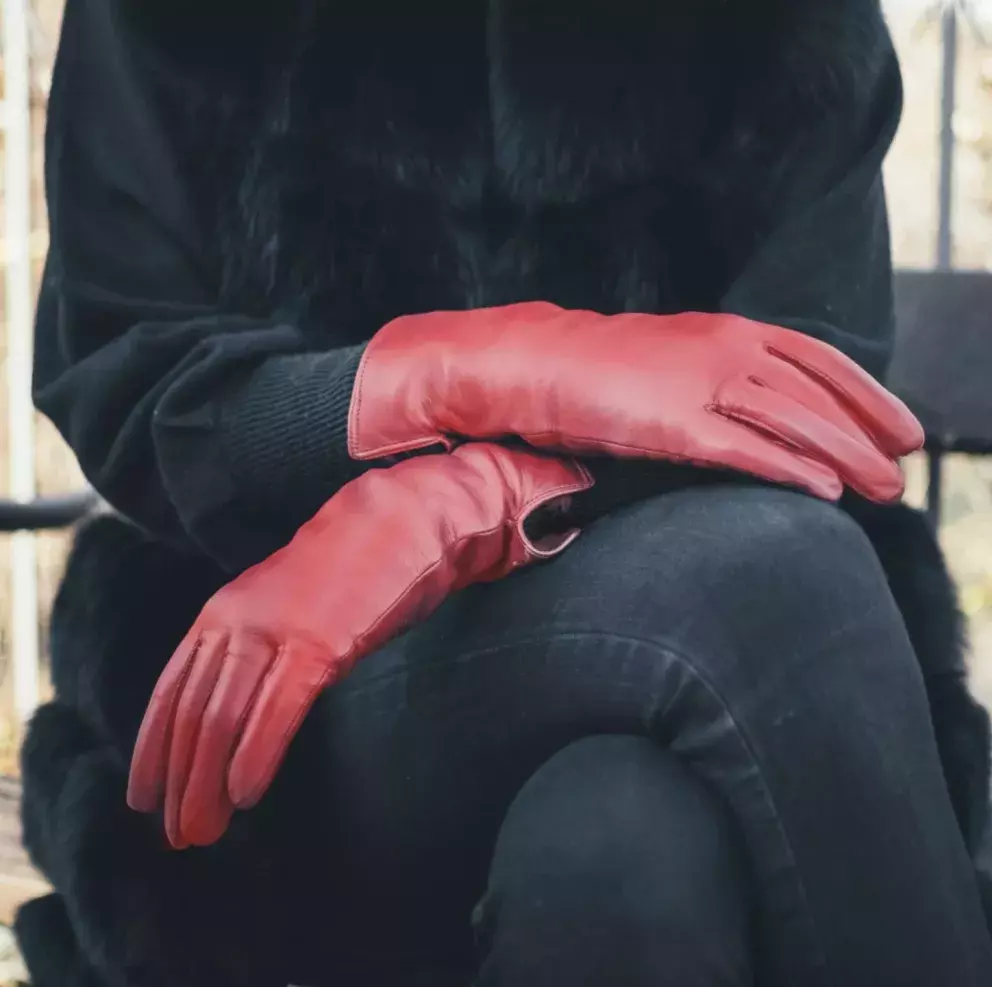 Dámské hřejivé rukavice s králičí podšívkou