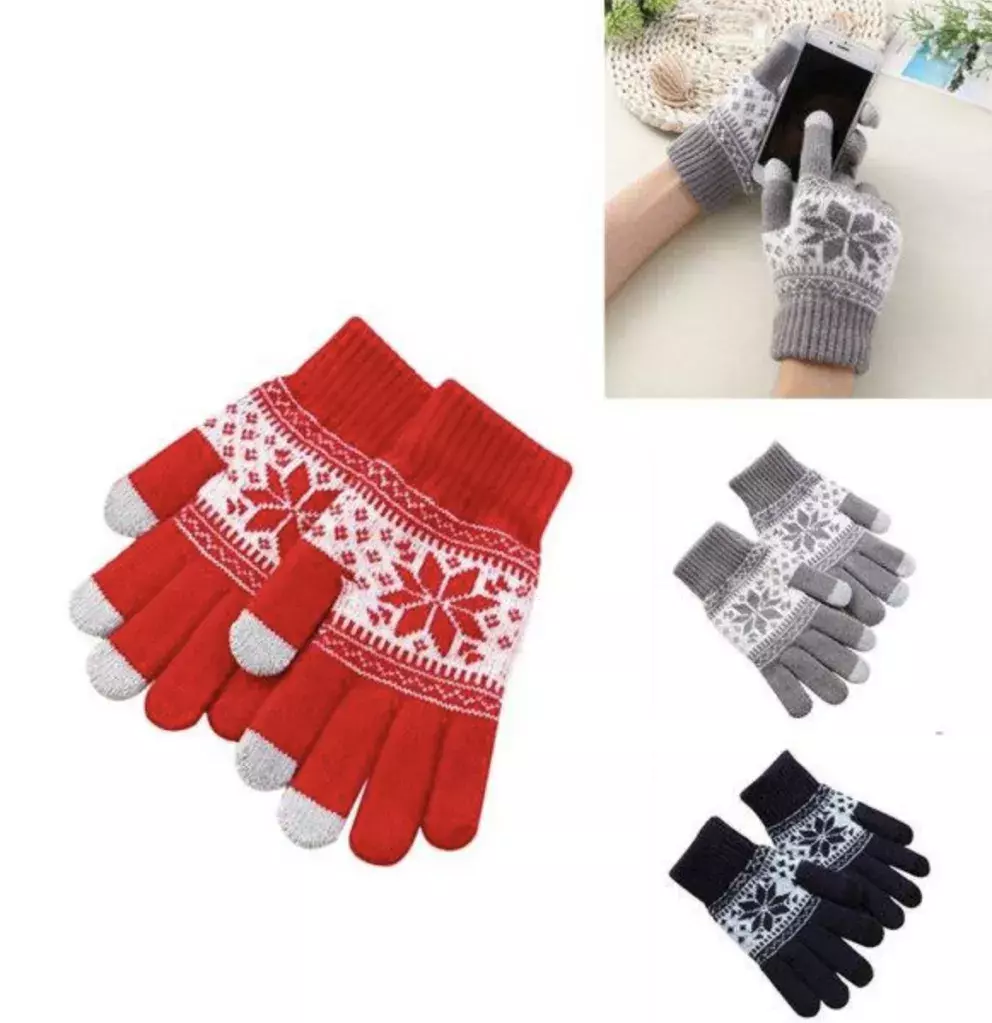 Dotykové rukavice s vločkami