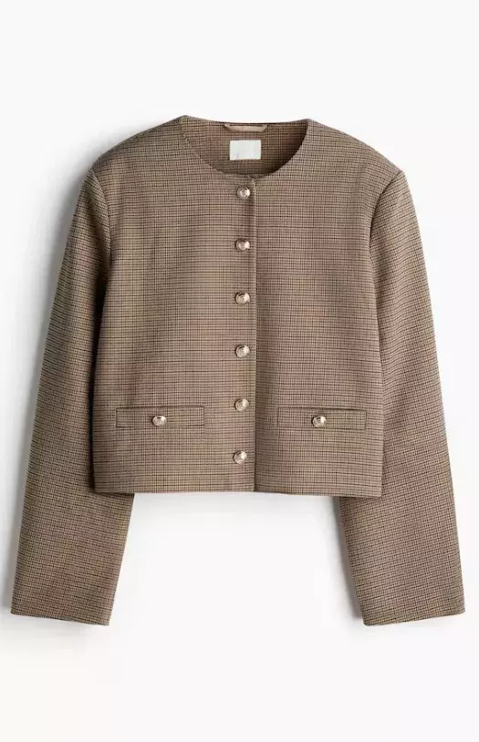 Krátké sako s drobným vzorem, H&M, 959 Kč