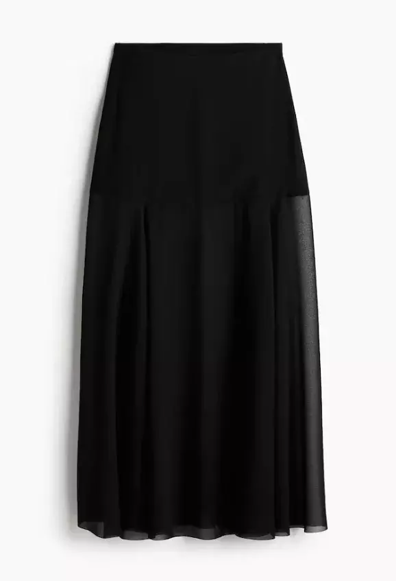 Průsvitná maxi sukně, H&M, 1 199 Kč