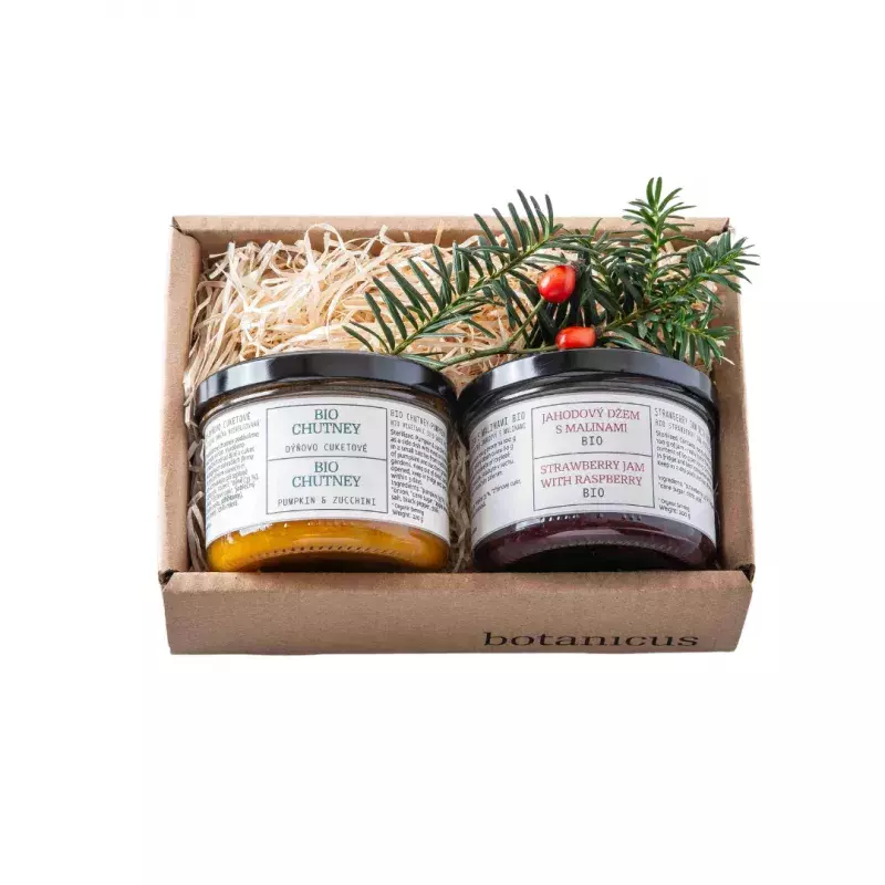 <p>Botanicus čatní a marmeláda 300 Kč</p>
