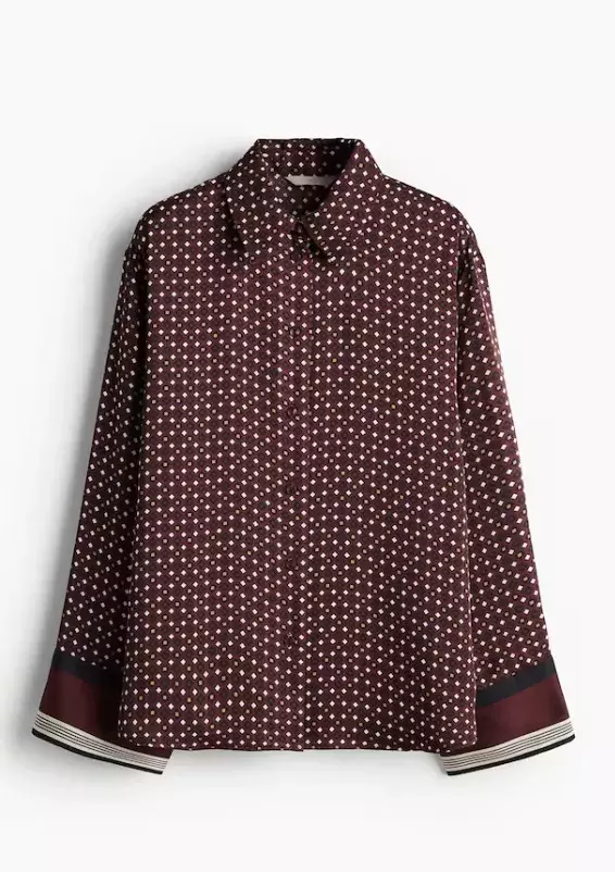 Vzorovaná saténová košile, H&M, 719 Kč