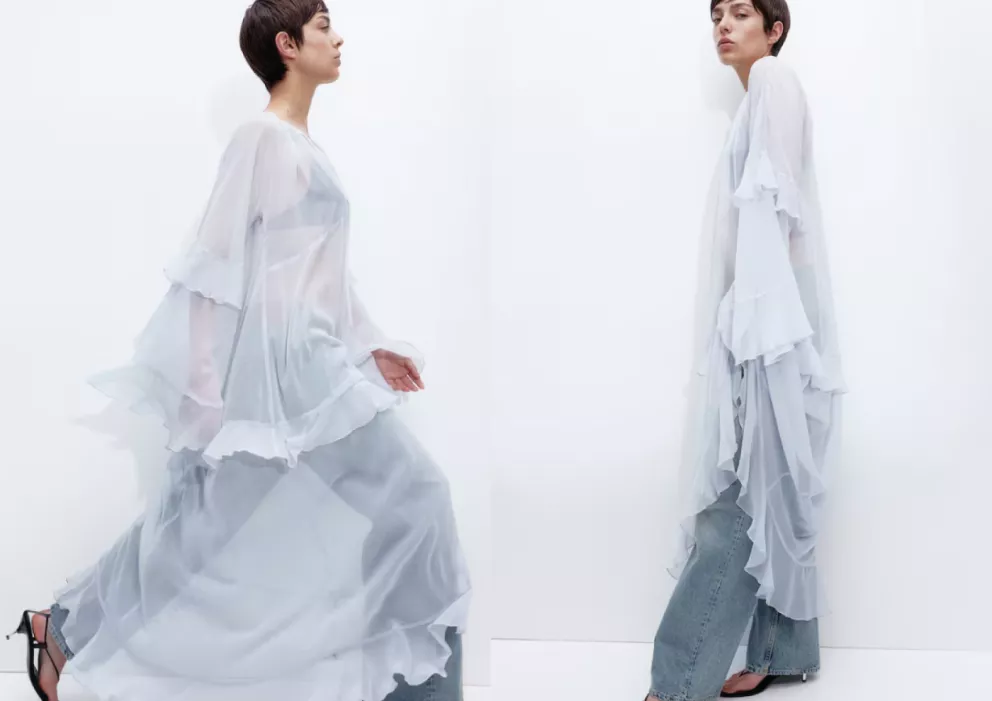 Šifonové šaty s volánky, H&M, 959 Kč