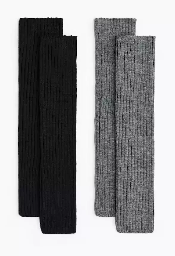 Návleky na nohy z žebrovaného úpletu 2 kusy, H&M, 479 Kč