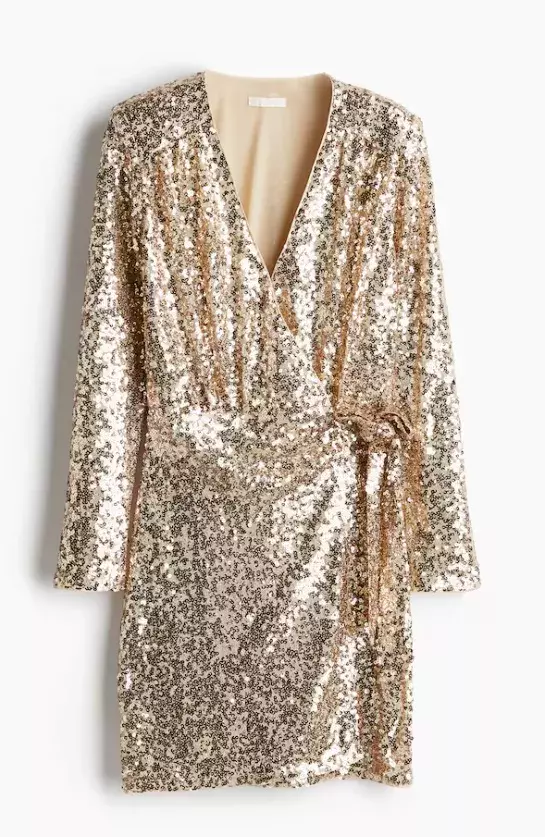 Flitrové zavinovací šaty, H&M, 1 199 Kč