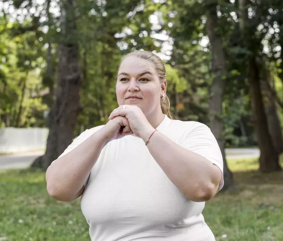 žena, nadváha, cvičení