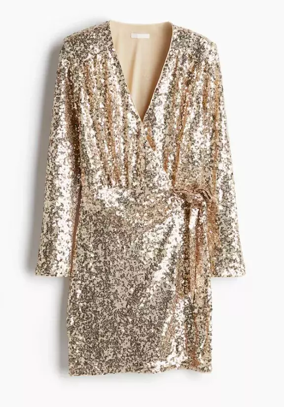 Flitrové zavinovací šaty, H&M, 1 199 Kč